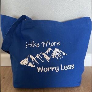 Hike More Worry Less Reusable Tote Bag Cute Beach Grocery Shopping Hiking Hiker